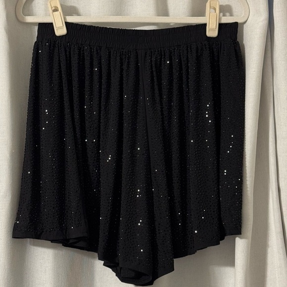 Queen of Sparkles Black Rhinestone Active Shorts - Picture 3 of 4